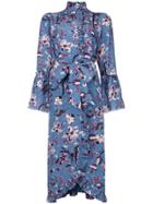 Erdem Floral Print Wrap Dress - Blue