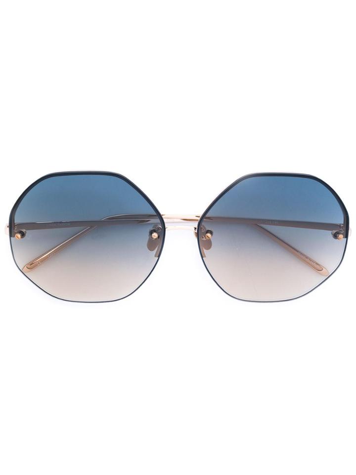 Linda Farrow 567 Gradient Sunglasses - Metallic