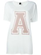 Alexandre Vauthier Logo Print T-shirt, Women's, Size: 2, White, Silk/viscose