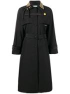 Prada Studded Collar Trench Coat - Black