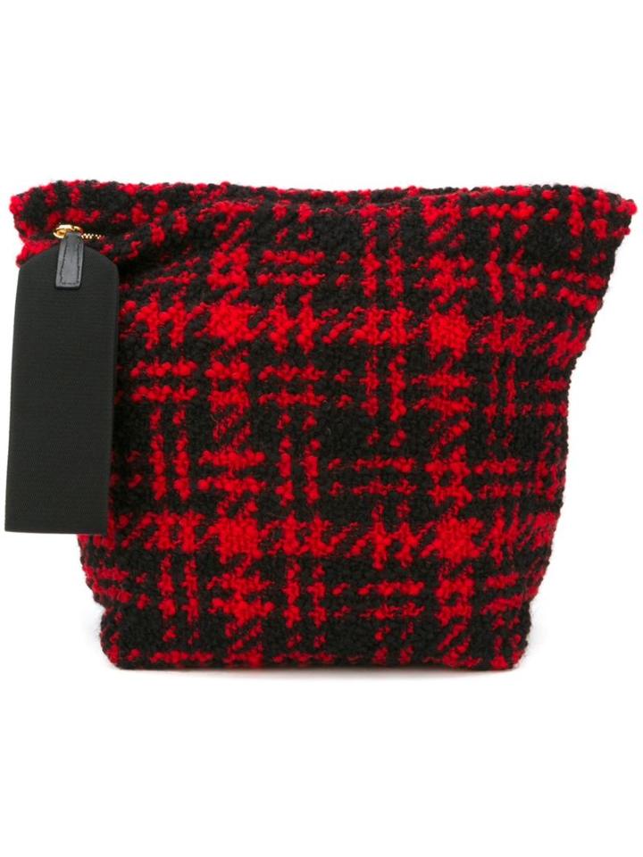 Marni Three-dimensional Check 'bundle' Clutch, Women's, Red