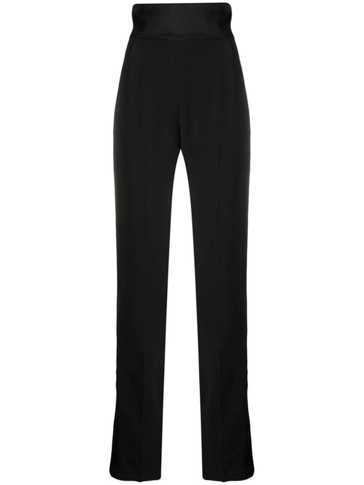 David Koma Satin Waistband Trousers - Black