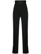 David Koma Satin Waistband Trousers - Black