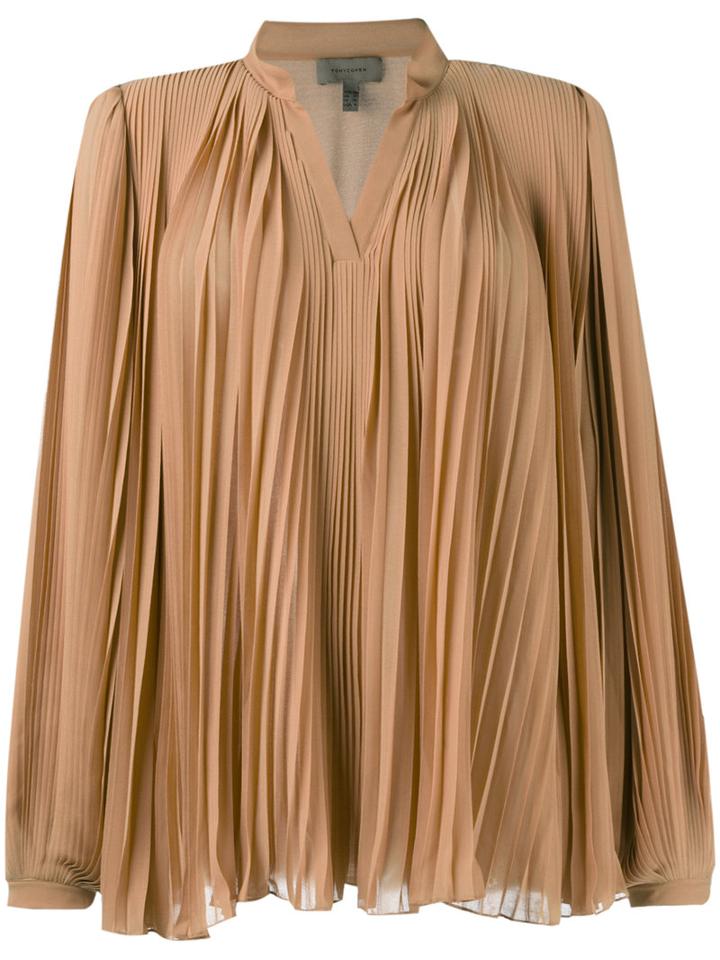 Tony Cohen - Ruched Blouse - Women - Polyester - 34, Women's, Nude/neutrals, Polyester