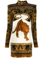 Versace Tiger Print Dress - Brown