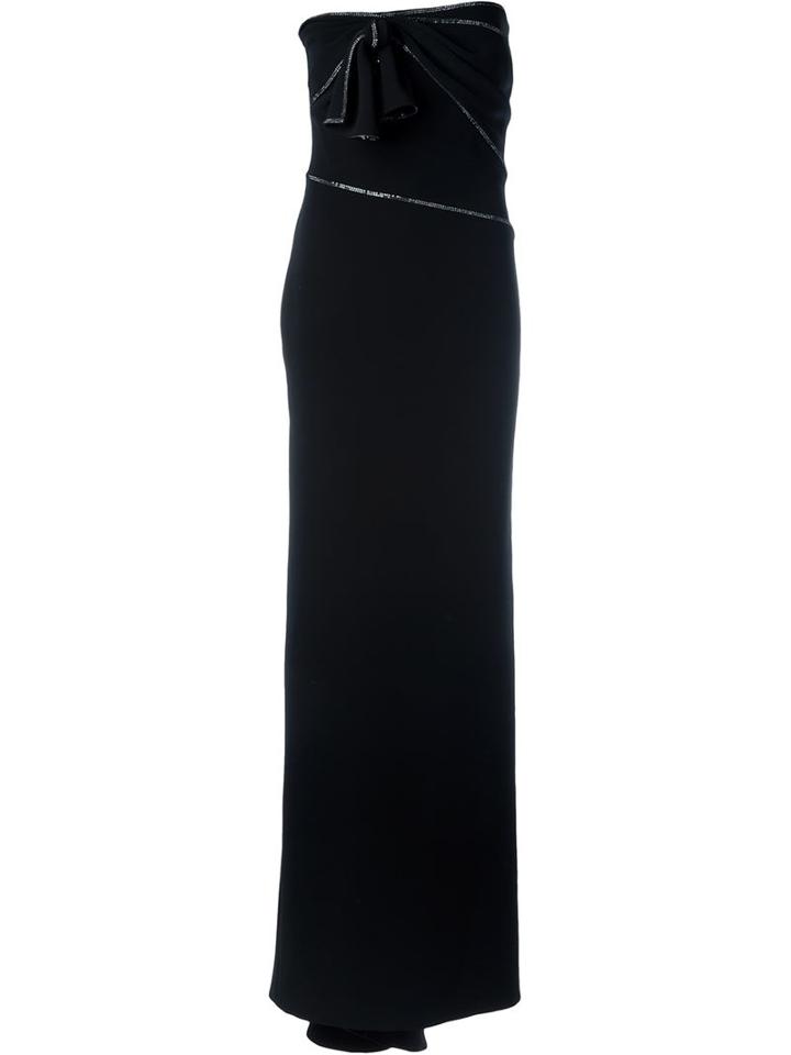 Versace Bow Detail Evening Dress, Women's, Size: 42, Black, Silk/polyamide