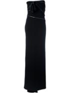 Versace Bow Detail Evening Dress, Women's, Size: 42, Black, Silk/polyamide