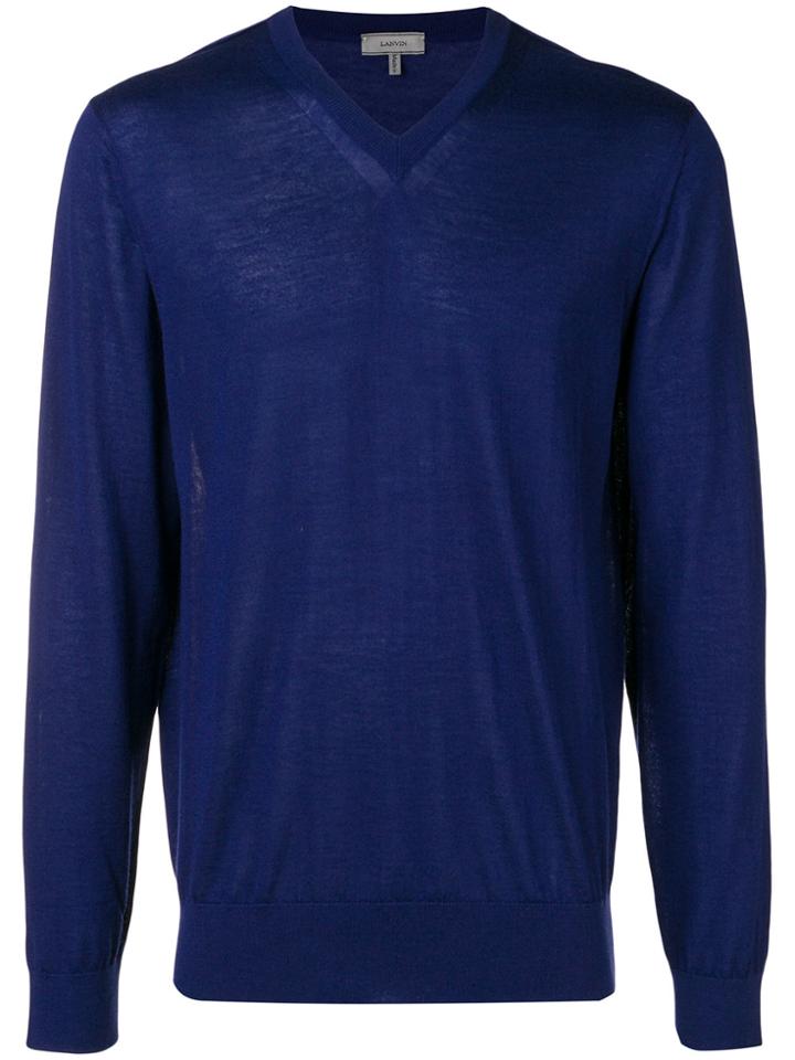 Lanvin V-neck Sweater - Blue