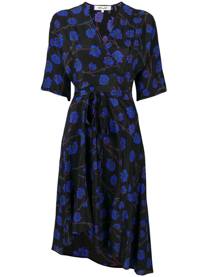 Dvf Diane Von Furstenberg Dragon Berry Wrap Dress - Black