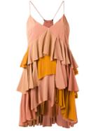 Erika Cavallini - Ruffled Cami - Women - Silk/acetate - 40, Pink/purple, Silk/acetate