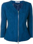 Desa 1972 Suede Fitted Jacket - Blue