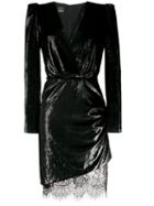 Pinko Metallic Sheen Mini Dress - Black