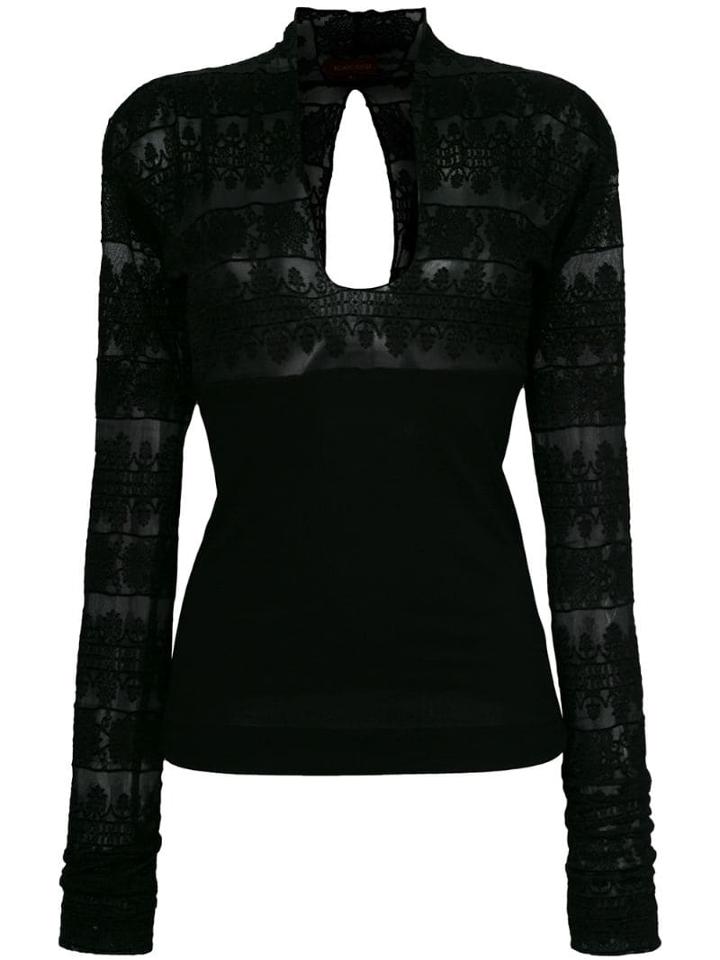 Romeo Gigli Pre-owned Open Back Longsleeved Blouse - Black