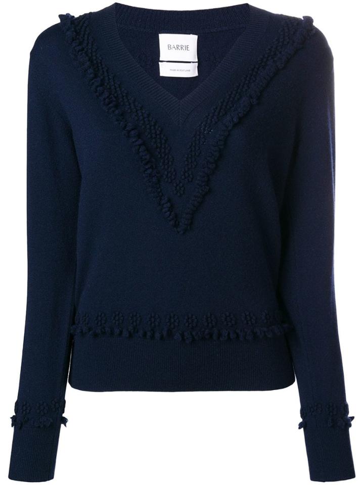 Barrie Romantic Timeless Cashmere V Neck Pullover - Blue