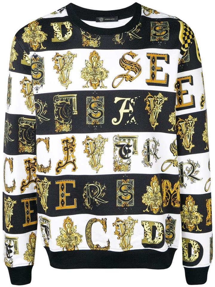 Versace Striped Printed Sweatshirt - Black