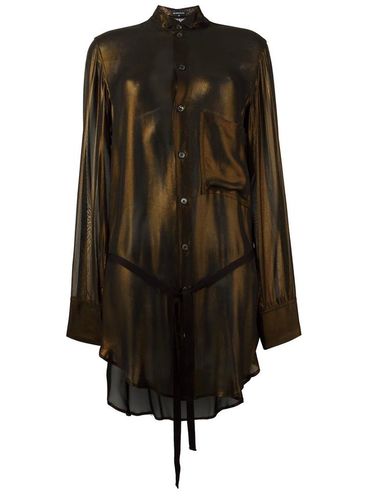 Ann Demeulemeester Metallic Effect Blouse, Women's, Size: 36, Brown, Rayon