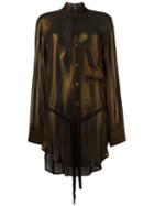 Ann Demeulemeester Metallic Effect Blouse, Women's, Size: 36, Brown, Rayon