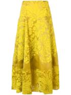 Rosie Assoulin Floral Print Midi Skirt - Yellow