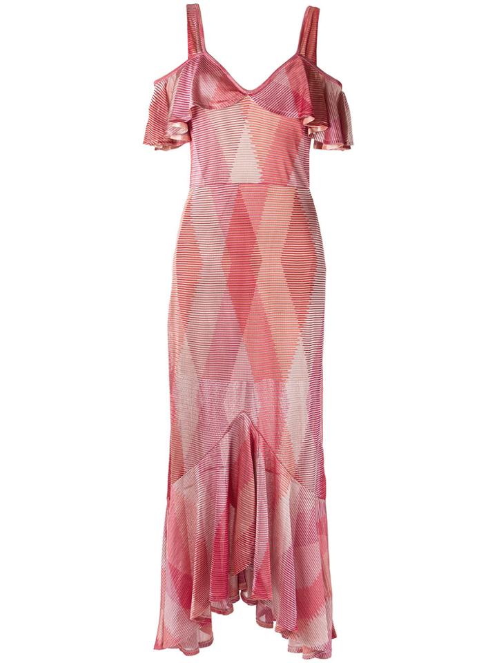 Cecilia Prado Ruffled Gown - Pink & Purple