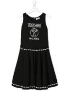 Moschino Kids Teen Logo Print Dress - Black