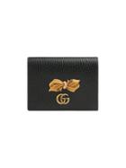 Gucci Leather Card Case With Bow - Black
