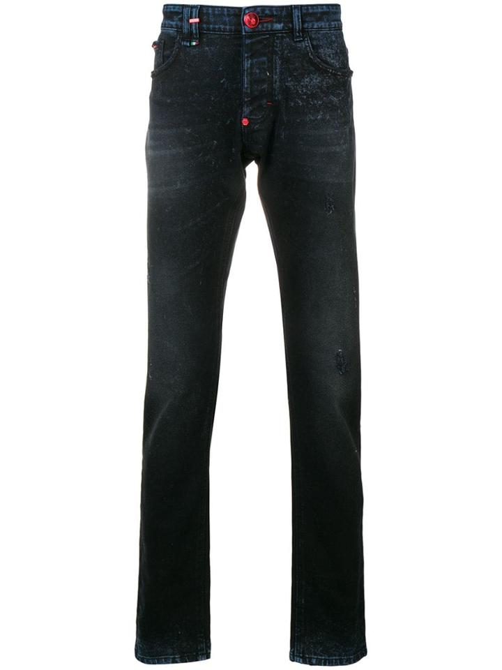 Philipp Plein Bleached Skinny Jeans - Black