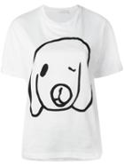 Peter Jensen Dog Head T-shirt, Women's, Size: Small, White, Cotton