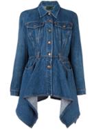 Jean Paul Gaultier Vintage Flared Effect Denim Jacket, Women's, Size: 44, Blue