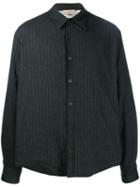 Maison Flaneur Pinstripe Shirt Jacket - Grey