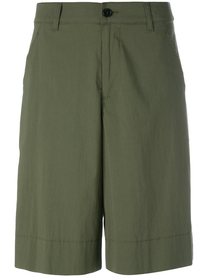 Barena Knee Length Shorts, Women's, Size: 42, Green, Cotton/polyamide/spandex/elastane