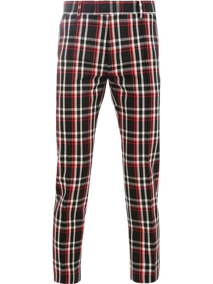 Undercover Check Fitted Trousers - Black