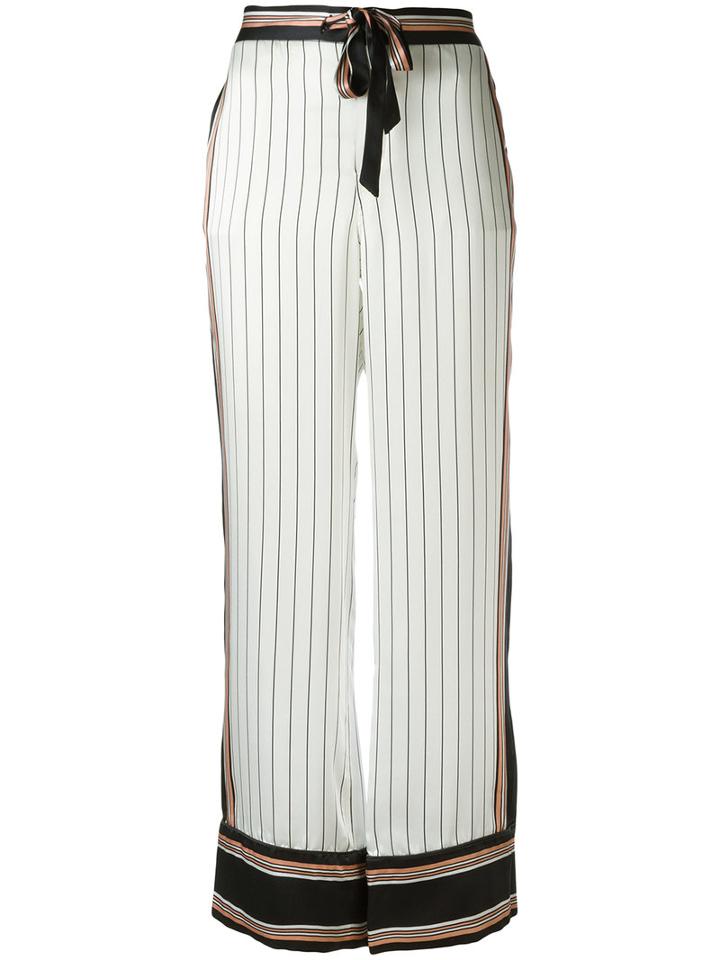 Equipment 'avery' Stripe Trousers, Women's, Size: Small, White, Silk