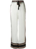 Equipment 'avery' Stripe Trousers, Women's, Size: Small, White, Silk