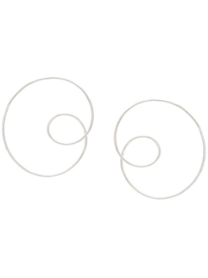 Misho Mismatched Hoop Earrings - Silver