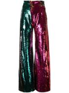 16arlington Colour-block Sequinned Trousers - Multicolour