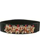 Marni Embellished Belt, Women's, Size: 70, Black, Leather/polyester/spandex/elastane