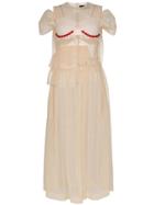 Simone Rocha Sheer Embellished Midi Dress - Neutrals