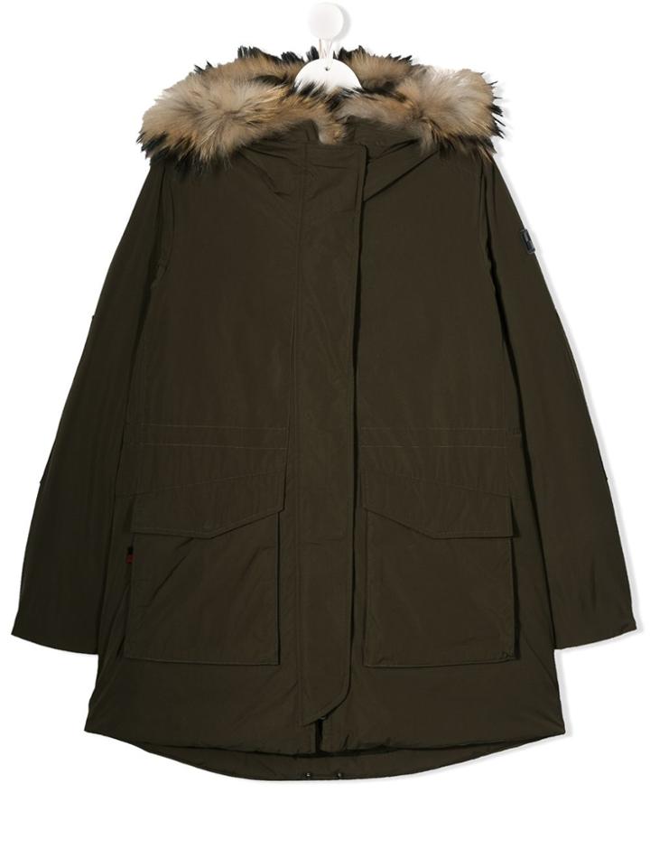 Woolrich Kids Teen Hooded Parka - Green