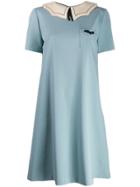 Gucci Bat Collared Shift Dress - Blue