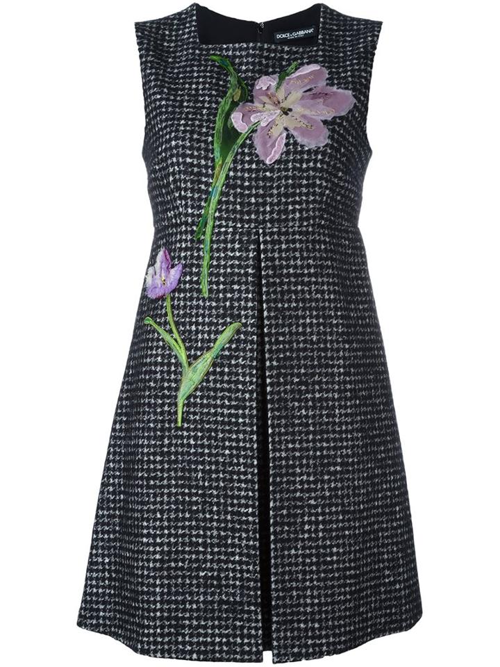 Dolce & Gabbana Flower Patch Tweed Dress