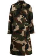 Ermanno Scervino Camouflage Print Coat - Green