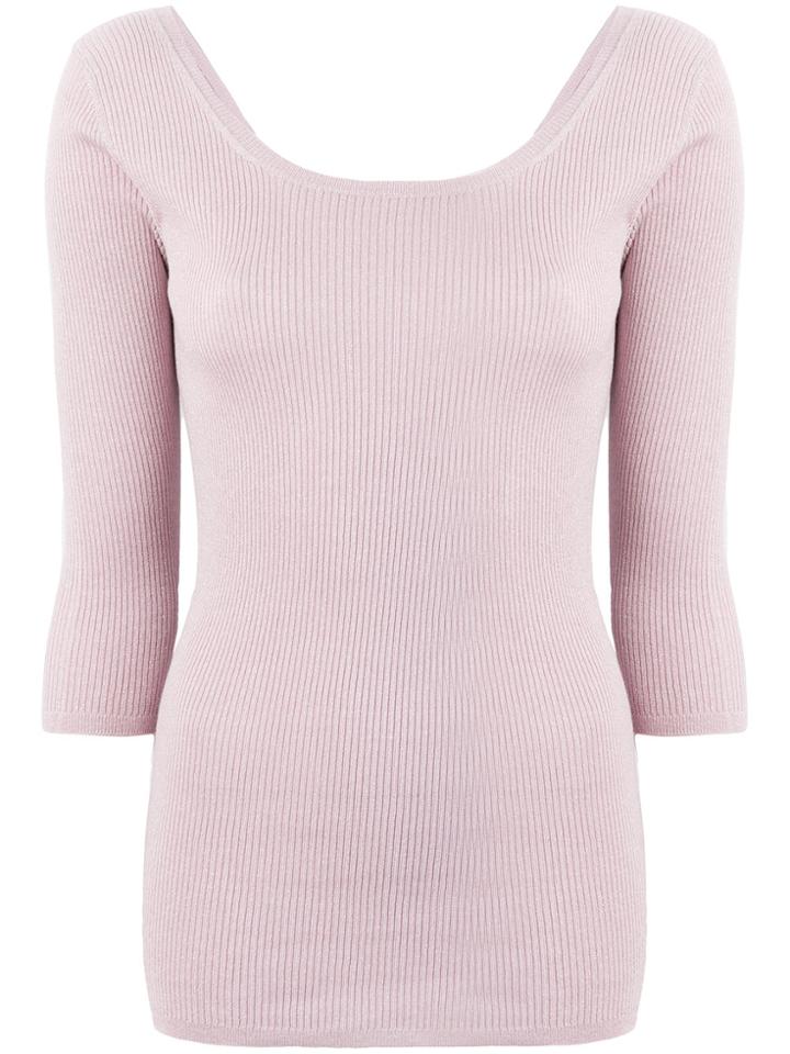 Prada Boat Neck Jumper - Pink & Purple