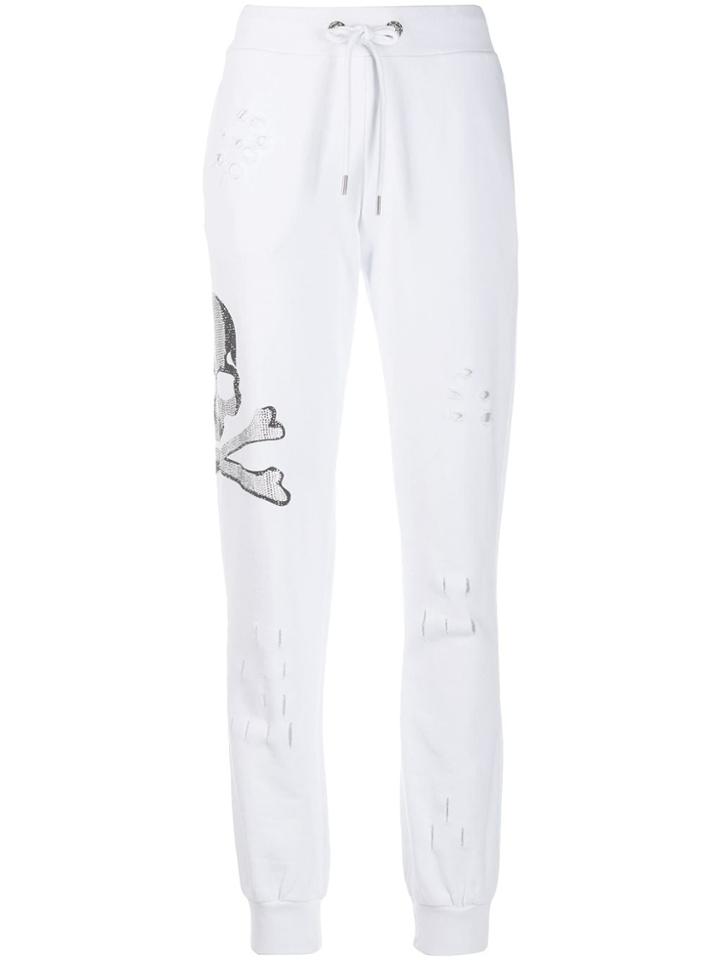 Philipp Plein Destroyed Joggers - White