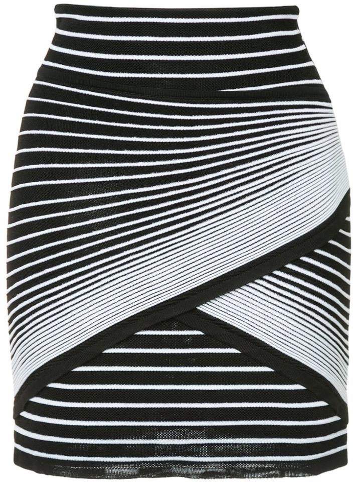 Balmain Striped Mini Skirt - Black