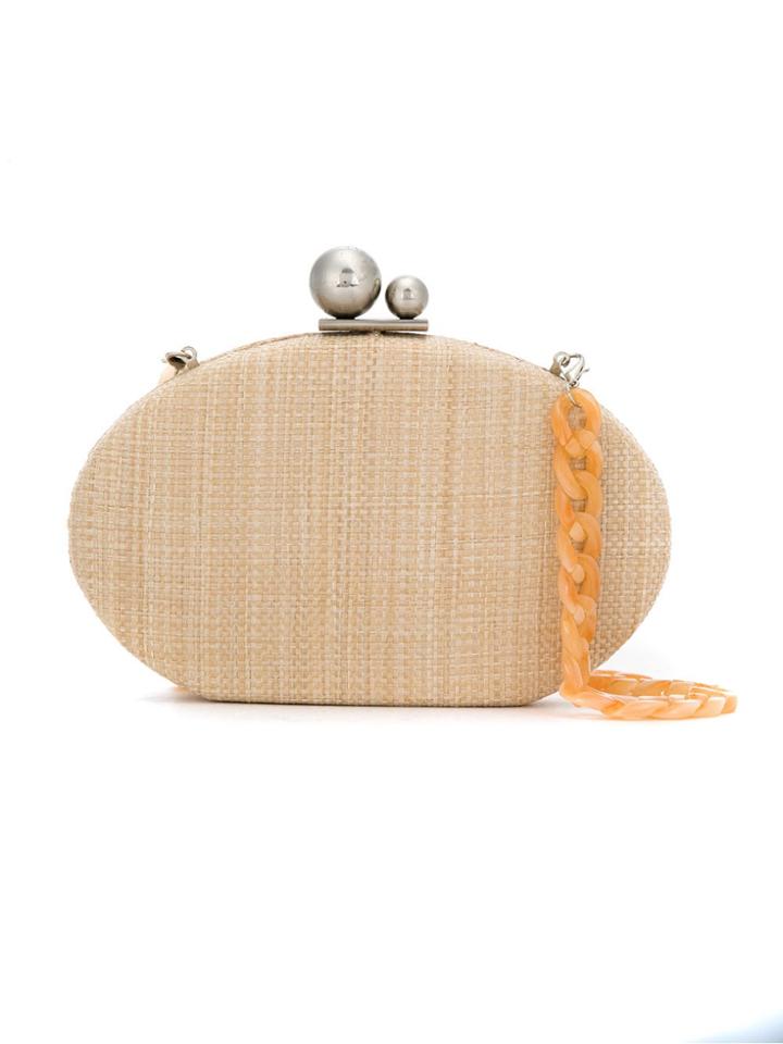 Isla Straw Clutch Bag - Neutrals