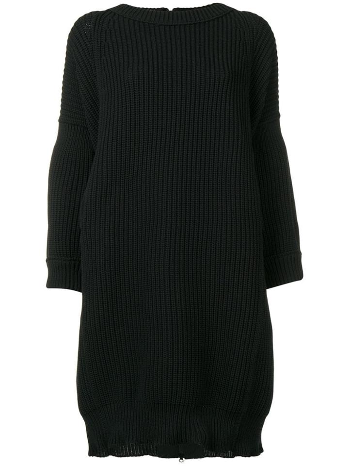Y's Oversized Knitted Dress - Black