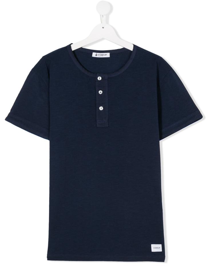 Dondup Kids Teen Henley T-shirt - Blue