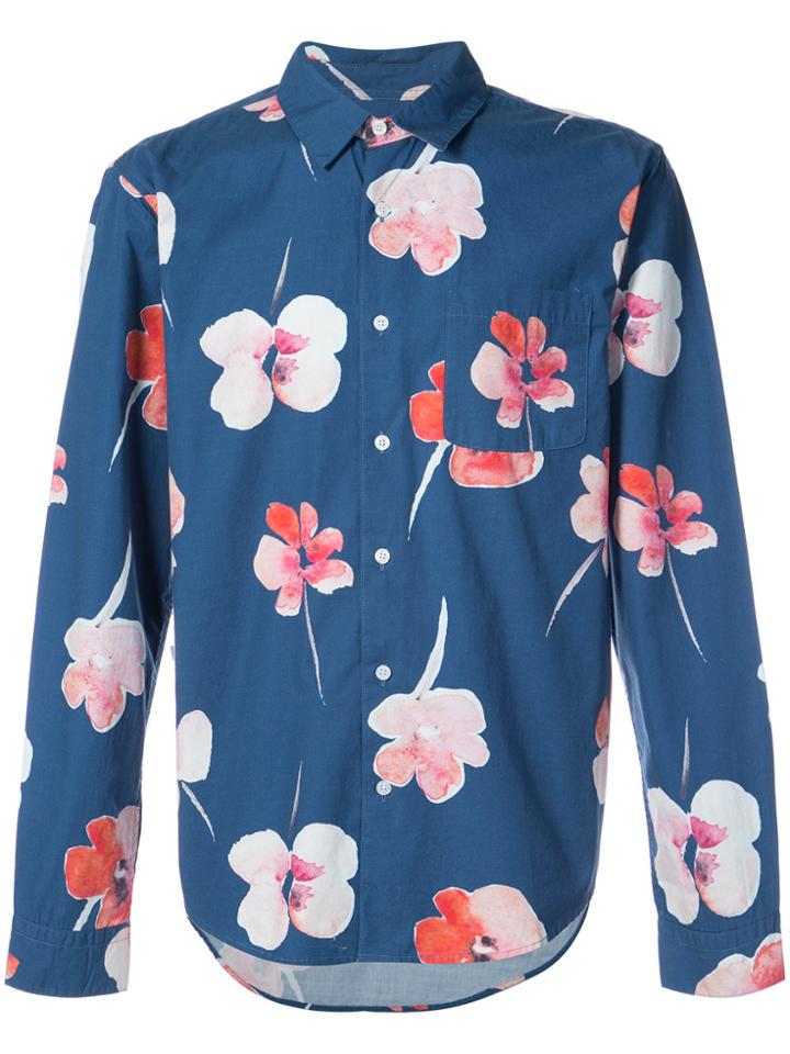 Stussy Long Sleeved Floral Shirt - Blue