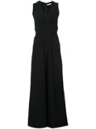 Tome Long V-neck Dress - Black