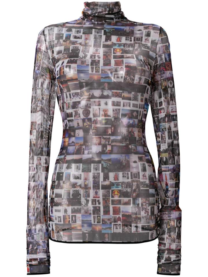 Esteban Cortazar Digital Print Turtleneck Top - Multicolour